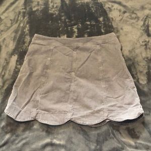 Scalloped suede skirt